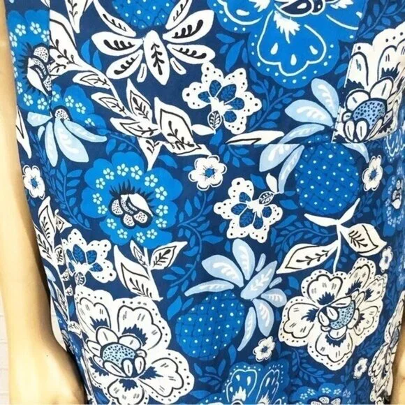 Farm Rio Blue Full Of Flowers Organic Cotton Midi Dress - Size XL